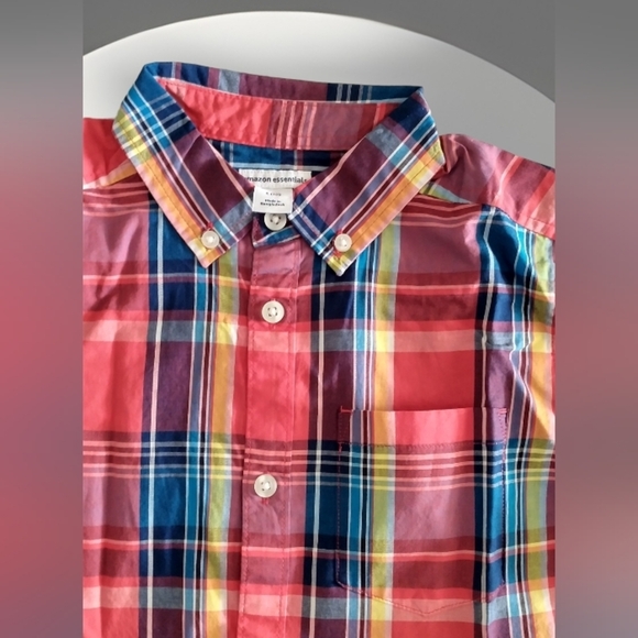 Short-Sleeved Button-Down Shirt In Woven Chambray Poplin For Boy L - Picture 6 of 6